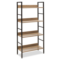 Βιβλιοθήκη- Ραφιέρα Ramon pakoworld φυσικό-μαύρο 60x28x125,5εκ