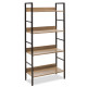 Βιβλιοθήκη- Ραφιέρα Ramon pakoworld φυσικό-μαύρο 60x28x125,5εκ