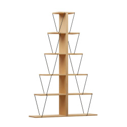 Βιβλιοθήκη mini Tars pakoworld sonoma-μαύρο 100x22x150εκ