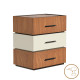 Κομοδίνο Sonlen pakoworld mdf σε καρυδί-μπεζ απόχρωση 60x40x66εκ