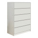 Συρταριέρα Kuanger pakoworld mdf σε λευκή απόχρωση 80x40x109εκ
