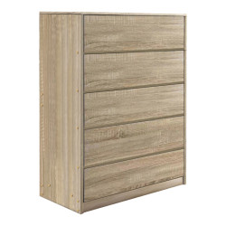 Συρταριέρα Kuanger pakoworld mdf σε φυσική απόχρωση 80x40x109εκ