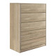 Συρταριέρα Kuanger pakoworld mdf σε φυσική απόχρωση 80x40x109εκ