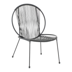 Καρέκλα κήπου Dapper pakoworld μαύρο μέταλλο-pe μαύρο 64.5x71x92.5εκ