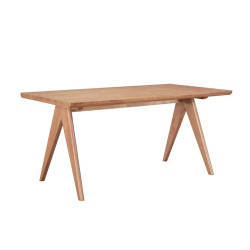 Τραπέζι Winslow pakoworld ξύλο rubberwood σε ανοιχτό καρυδί χρώμα 180x85x75εκ