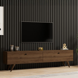 Έπιπλο τηλεόρασης Jate pakoworld σε καρυδί απόχρωση 160x25x40εκ