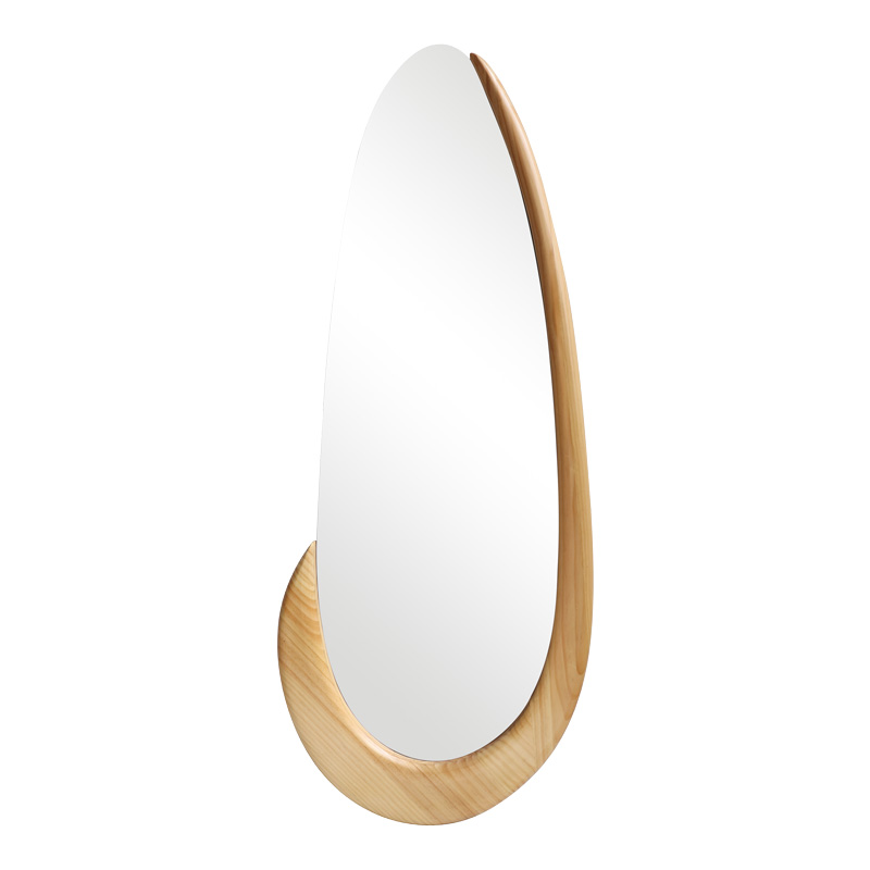 Καθρέπτης οβάλ Marly pakoworld mdf σε φυσική απόχρωση 50.5x4x127εκ