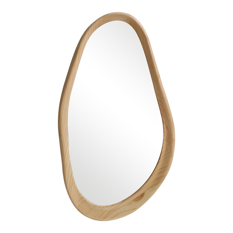 Καθρέπτης οβάλ Baloa pakoworld mdf σε φυσική απόχρωση 44x4x80εκ