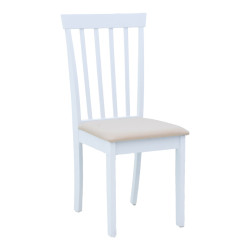 Καρέκλα Houston pakoworld rubberwood σε λευκή απόχρωση 40x49x94εκ