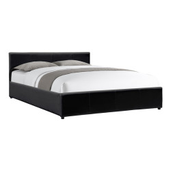 Κρεβάτι Dellia pakoworld με αποθηκευτικό χώρο pu μαύρο 150x200εκ