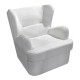 Πολυθρόνα Regalo pakoworld βελούδο σε λευκή απόχρωση 75x88x85εκ