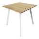 Τραπέζι Squaro pakoworld sonoma mdf με λευκά μεταλλικά πόδια 80x80x75εκ