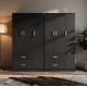 Ντουλάπα εξάφυλλη Athos pakoworld wenge 180x42x180εκ