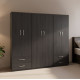 Ντουλάπα εξάφυλλη Athos pakoworld wenge 240x42x180εκ