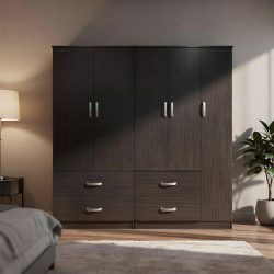 Ντουλάπα πεντάφυλλη Athos pakoworld wenge 170x42x180εκ