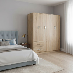 Ντουλάπα πεντάφυλλη Athos I pakoworld sonoma 170x42x180εκ