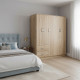 Ντουλάπα πεντάφυλλη Athos I pakoworld sonoma 170x42x180εκ