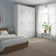 Ντουλάπα πεντάφυλλη με πατάρι Athos pakoworld λευκή 170x42x240εκ