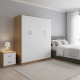 Ντουλάπα τετράφυλλη Athos Ι pakoworld sonoma-λευκό 160x42x180εκ