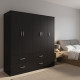 Ντουλάπα πεντάφυλλη με πατάρι Athos pakoworld wenge 170x42x240εκ