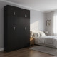 Ντουλάπα τετράφυλλη με πατάρι Athos Ι pakoworld wenge 160x42x240εκ