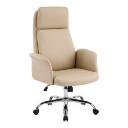 Καρέκλα γραφείου διευθυντή Derjio pakoworld μπεζ pu 68x66x115εκ