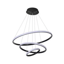 Φωτιστικό οροφής Rings pakoworld led μέταλλο μαύρο Φ60x100εκ