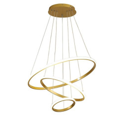 Φωτιστικό οροφής Rings pakoworld led μέταλλο χρυσό Φ60x100εκ