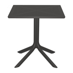 Τραπέζι Groovy pakoworld pp διατρητο ανθρακί 60x60x76εκ