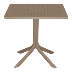 Τραπέζι Groovy pakoworld διατρητο pp cappuccino 80x80x74εκ