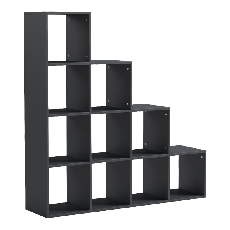 Βιβλιοθήκη Scala pakoworld ανθρακί 129.5x29x129.5εκ