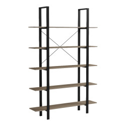 Βιβλιοθήκη-Ραφιέρα Loftie pakoworld sonoma-μαύρο μέταλλο 126x28x165εκ