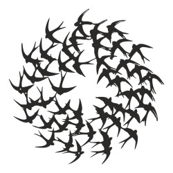 Διακοσμητικό τοίχου Swarm pakooworld μαύρο μεταλλικό Φ50x0,15εκ