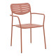 Πολυθρόνα Deraby pakoworld στοιβαζόμενη terracotta μέταλλο 56x45.5x83εκ