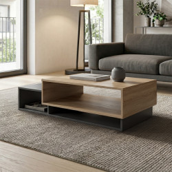 Τραπέζι σαλονιού Dekost pakoworld σε sonoma-ανθρακί 105x50x32εκ
