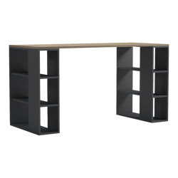 Γραφείο εργασίας Praga pakoworld ανθρακί- sonoma 140x60x75εκ