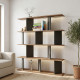 Βιβλιοθήκη Ratu pakoworld ανθρακί με oak 120x24,6x141εκ