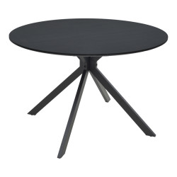 Τραπέζι Xuson pakoworld μαύρο mdf με μεταλλικό πόδι Φ120x75εκ