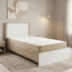 Κρεβάτι με στρώμα Athos Sleepy pakoworld sonoma λευκό 90x190εκ