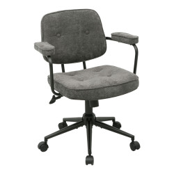 Καρέκλα γραφείου Leberta pakoworld ανθρακί ύφασμα 64x63,5x86-96εκ