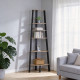 Γωνιακή βιβλιοθήκη Arvia pakoworld oak με μαύρο μέταλλο 53.4x37.8x160.3εκ
