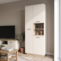 Ντουλάπα στήλη Norda pakoworld κρεμ με oak 199,5x40x80εκ