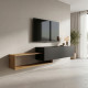 Έπιπλο τηλεόρασης επιτοίχιο Olande pakoworld oak-μαύρο 210x35x48εκ