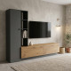 Σύνθετο σαλονιού Tilveo pakoworld oak-ανθρακί 230x41.5x180εκ
