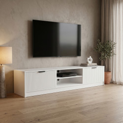 Έπιπλο τηλεόρασης Lemardo pakoworld λευκό 180x40x40εκ