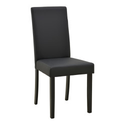 Καρέκλα Zeben pakoworld μαύρο PU με πόδι μαύρο rubberwood 43,5x55,5x93,5εκ