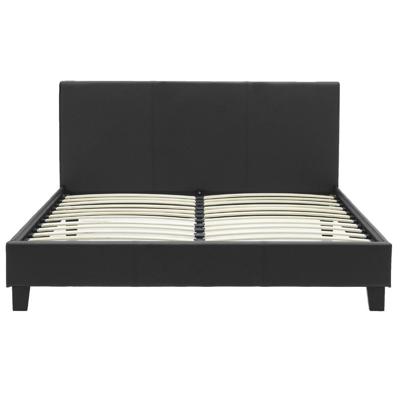 Κρεβάτι Nevil pakoworld 150x200 PU χρώμα μαύρο ματ