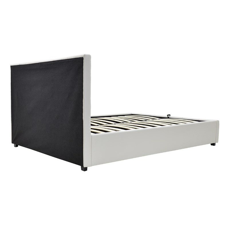Κρεβάτι Roi pakoworld 160x200 PU λευκό ματ + αποθηκευτικό χώρο