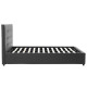 Κρεβάτι Roi pakoworld 160x200 PU μαύρο ματ + αποθηκευτικό χώρο