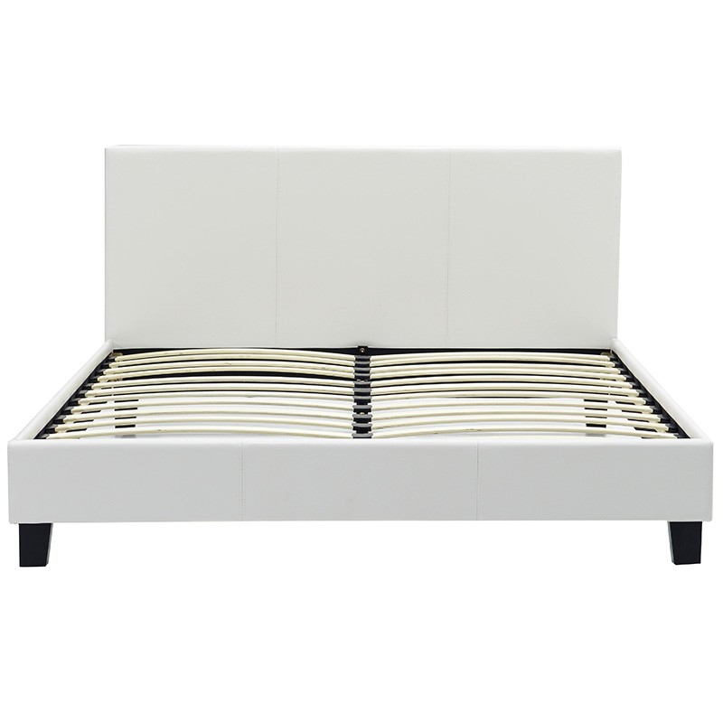 Κρεβάτι Nevil pakoworld 150x200 PU χρώμα λευκό ματ